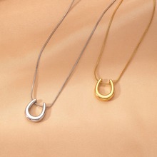 u形欧美时尚高级感钛钢项链设计感百搭不掉色锁骨链不锈钢项链女