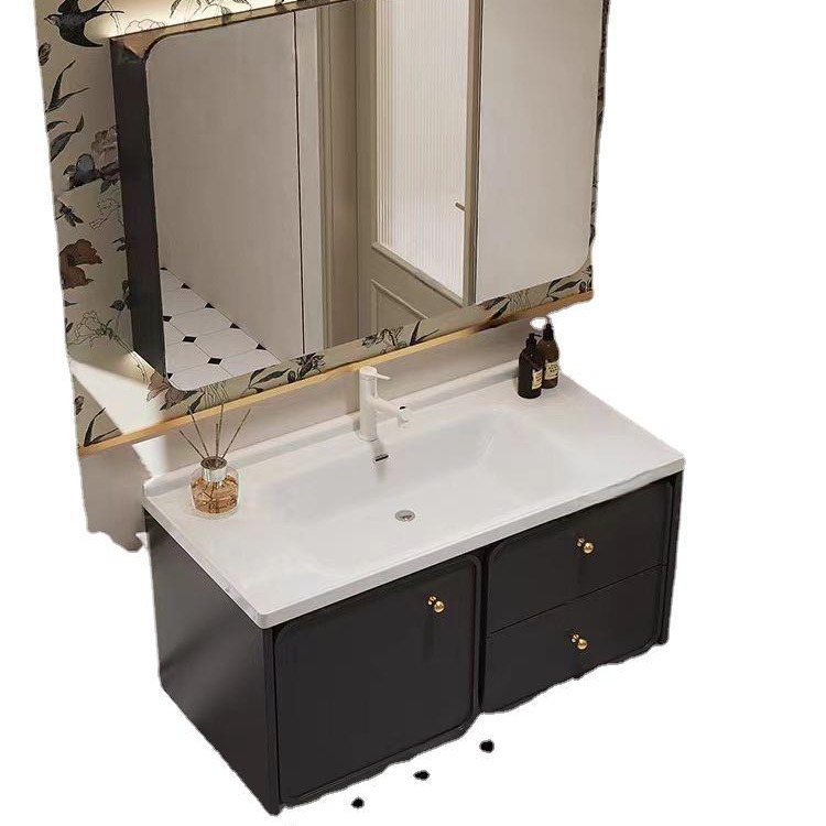Gabinete de baño inteligente de roble americano y francés, lavabo moderno, lavabo, lavabo retro, lavabo, gabinete de baño