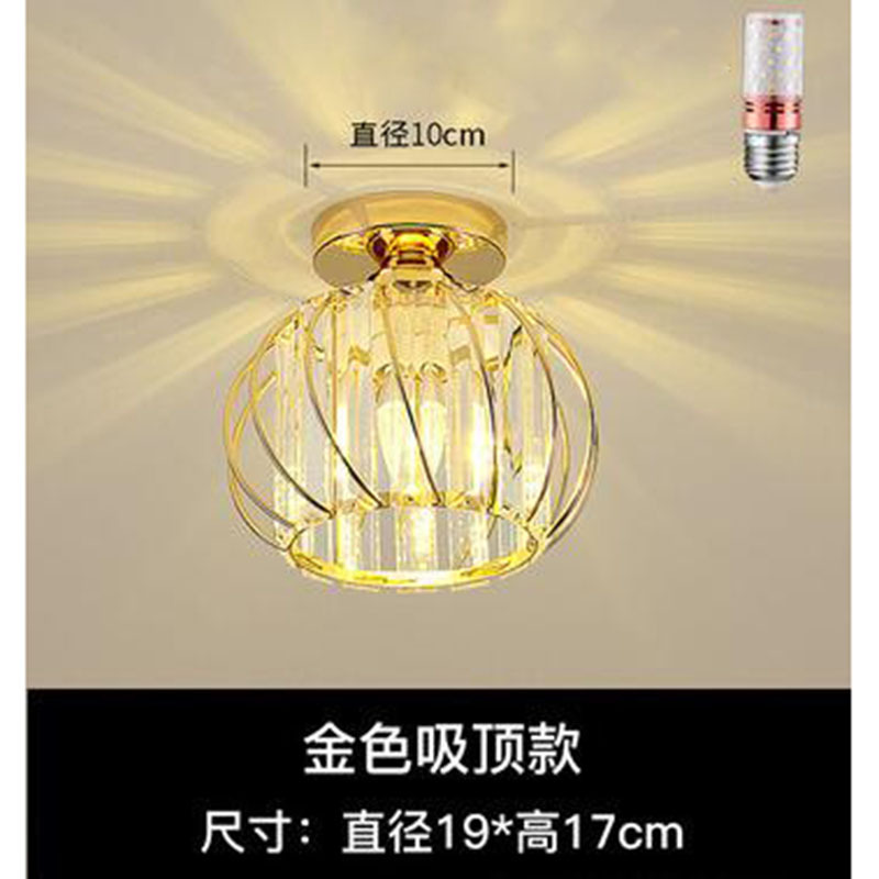 Personalidad creativa lámpara de techo de cristal lámpara de pasillo moderna minimalista pasillo de entrada Balcón de estilo europeo pequeña lámpara de techo