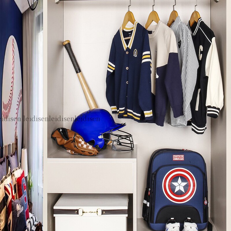 Model Room cloakroom boy children's room wardrobe clothing coat shirt shoes hat schoolbag soft decoration ornaments