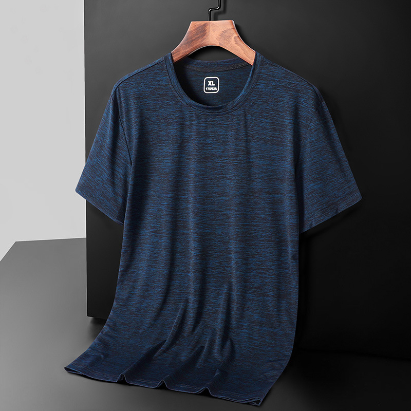 Men's silk fashionable elastic sports breathable thin T-shirt with a…