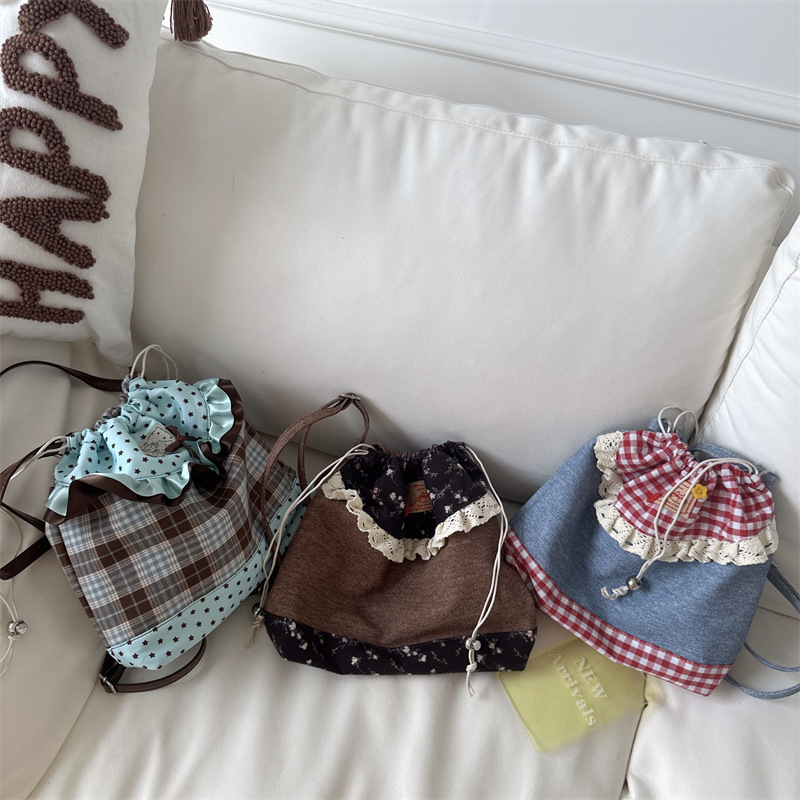 Sweet Meisen es una hermosa mochila de ondas para padres e hijos, mochila de encaje para bebés, mochila de gran capacidad para niños a cuadrícula.