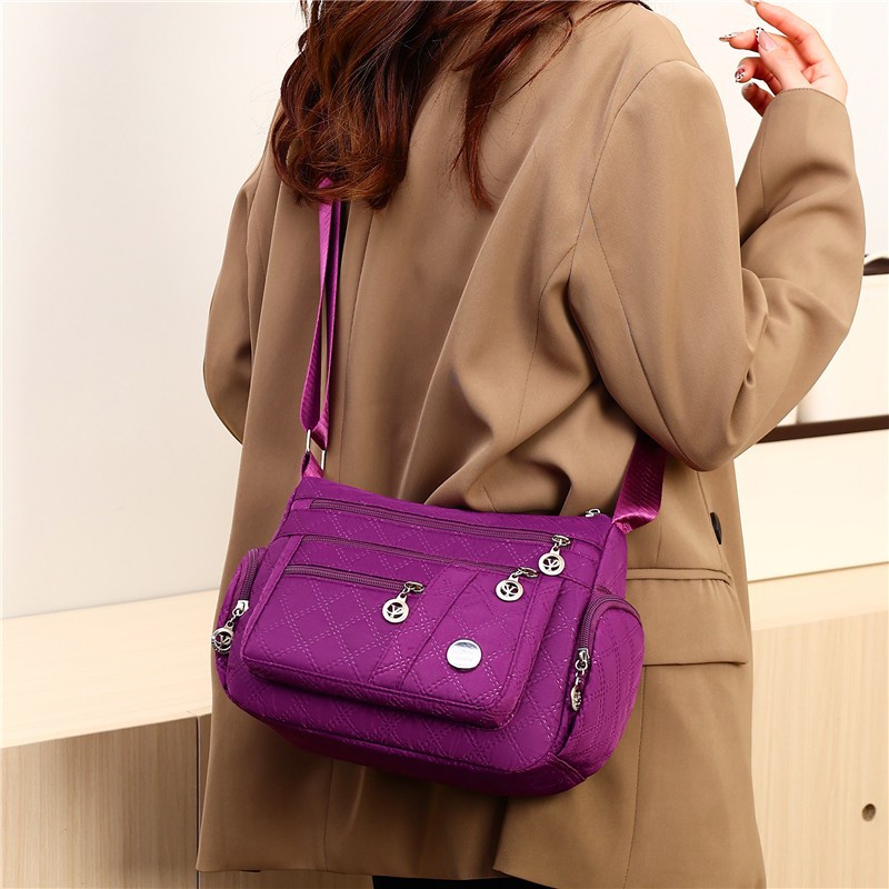 Bolso femenino de un solo hombro de viaje de gran capacidad Bolso de madre de mediana edad de tela Oxford de todo fósforo transfronterizo Bolso bandolera de almacenamiento multicapa