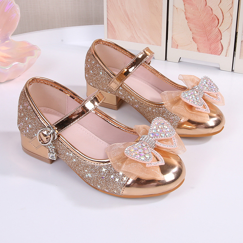 2026 Cross-Border Independent Station European and American New Style Girls' High Heels Spring and Autumn Single Shoes Stage Performance Children's Princess Shoes