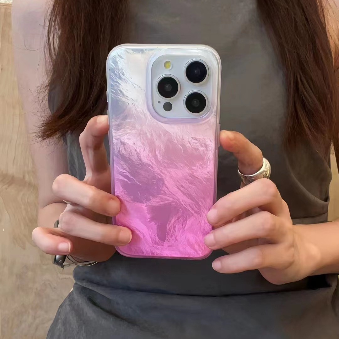 Patrón plisado de sentido avanzado Apple 15promax doble gradiente Apple 15 creativo 14pro funda para teléfono móvil para 13P