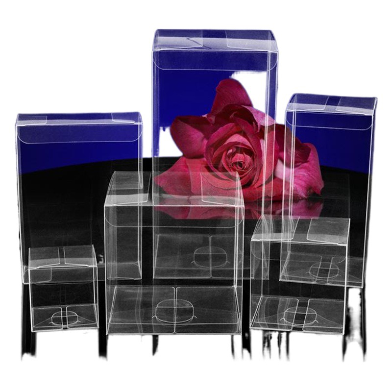 Caja de embalaje de PVC en stock caja cuadrada transparente rectangular PET caja plegable de plástico caja de regalo personalizada por los fabricantes
