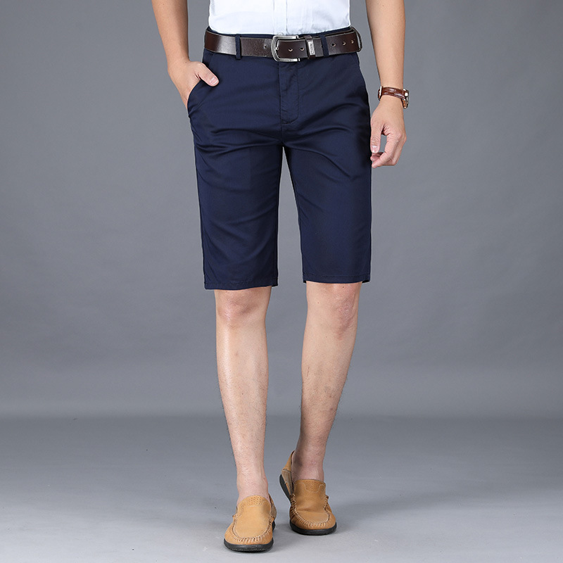 Five-point Casual Shorts Men's Summer Thin Loose Elastic Straight Pants Business All-match Breathable Mid-length Pants
