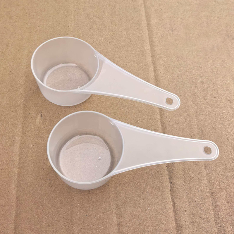 30g flat bottom transparent large white spoon handle with hole 12.5*5.2*3.4cm