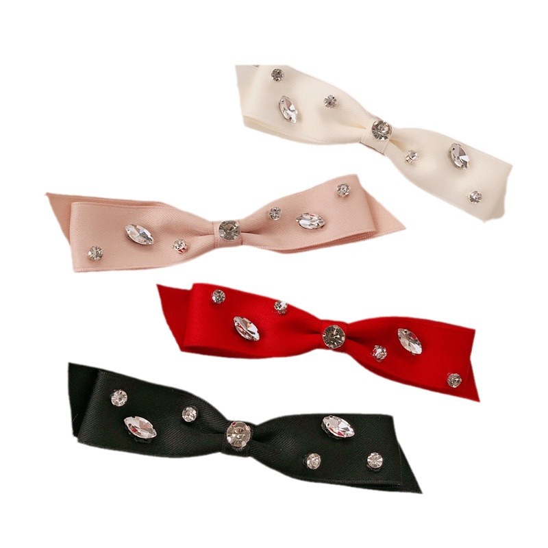 Nuevo super brillante diamante de diamante correa de arco abrazadera de cabello francesa temperamento alto franja lateral abrazadera de cabello rotura mujer
