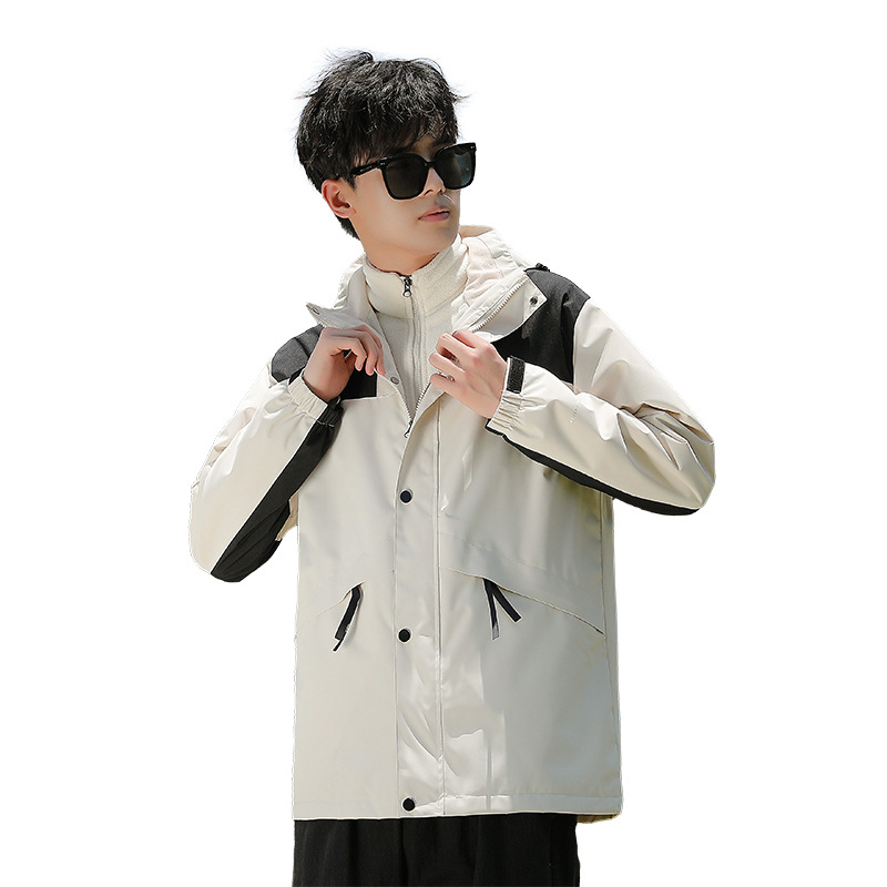 Chaqueta de invierno para hombres y mujeres al aire libre impermeable a prueba de viento tres en uno chaqueta de alpinismo de lana para padres e hijos entrega de transmisión en vivo