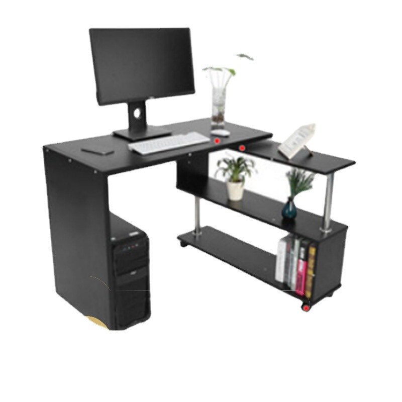 Household Rotatable Computer Desk with Roller Desk Study Desk Corner Office Desk Corner Rotating Storage Desk