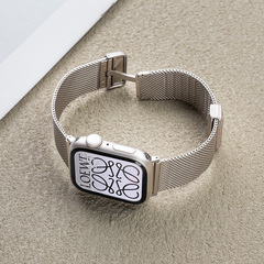 適用於蘋果iwatch6789SE全新合集星光色系列不鏽鋼金屬錶帶手錶帶