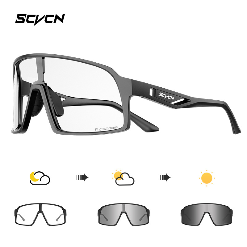 Scvcn Cycling Glasses Photochromic Outdoor Sports Professional Road Cycling Hiking Mountaineering Windproof Goggles