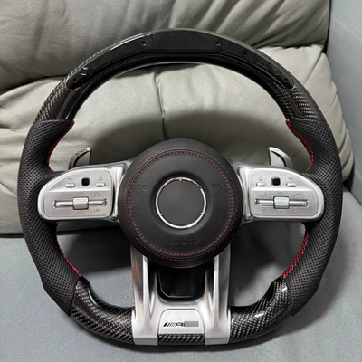 Suitable for Mercedes-Benz AMG carbon fiber LED steering wheel ACEGS series GLCGLEGLS old model modified to new model Dragonfly