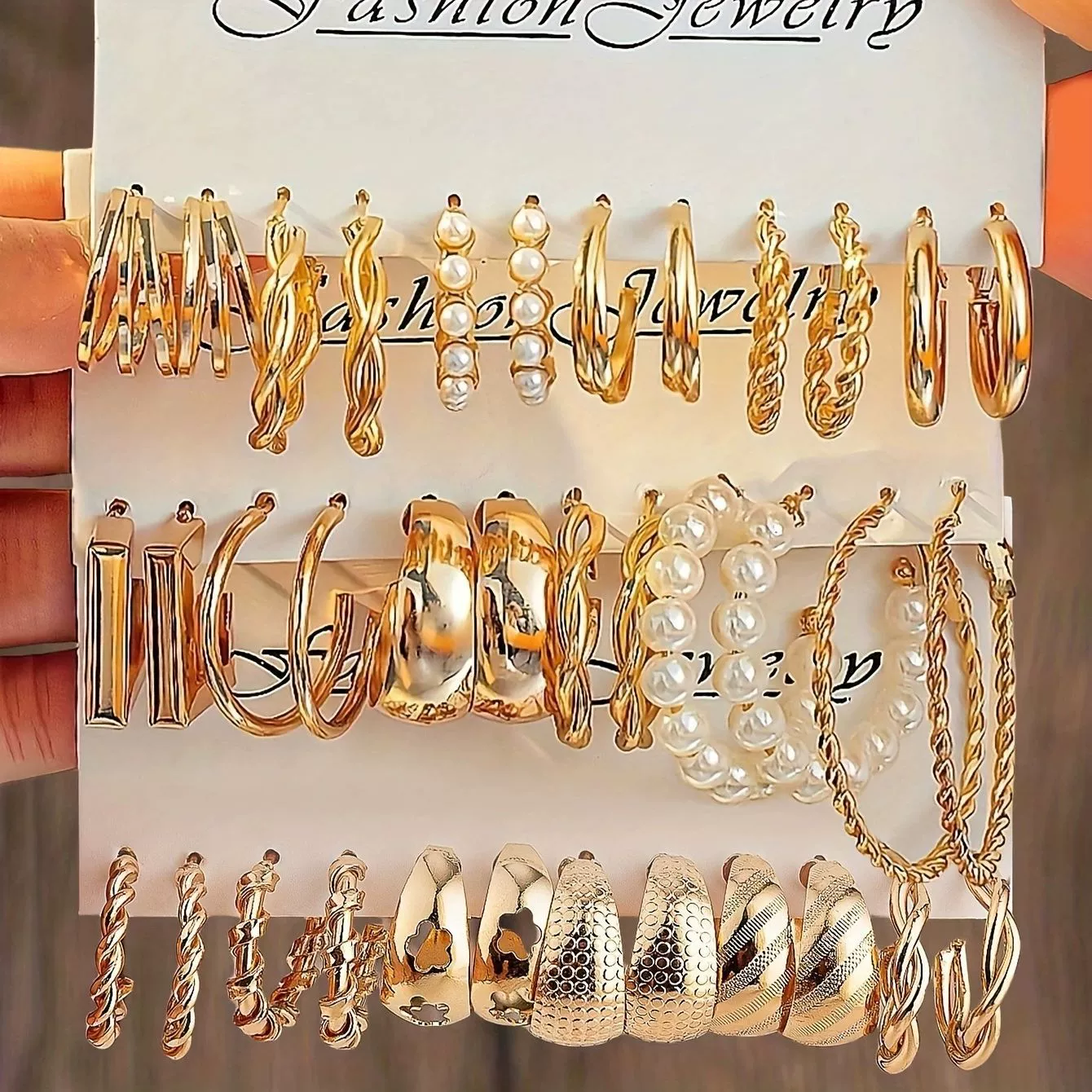 Металлические квадратные серьги, ретро классический комплект с жемчугом, европейский стиль