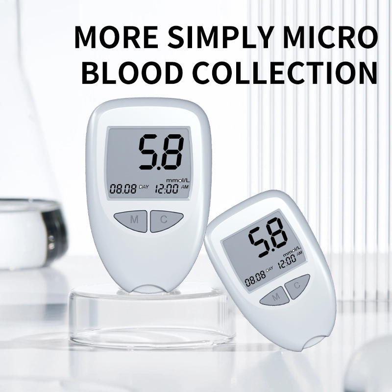 Cross-Border English Version Blood Glucose Tester, Home-Use Blood Glucose Meter, Blood Analyzer, Blood Testing Device for Middle-Aged and Elderly People, Wholesale