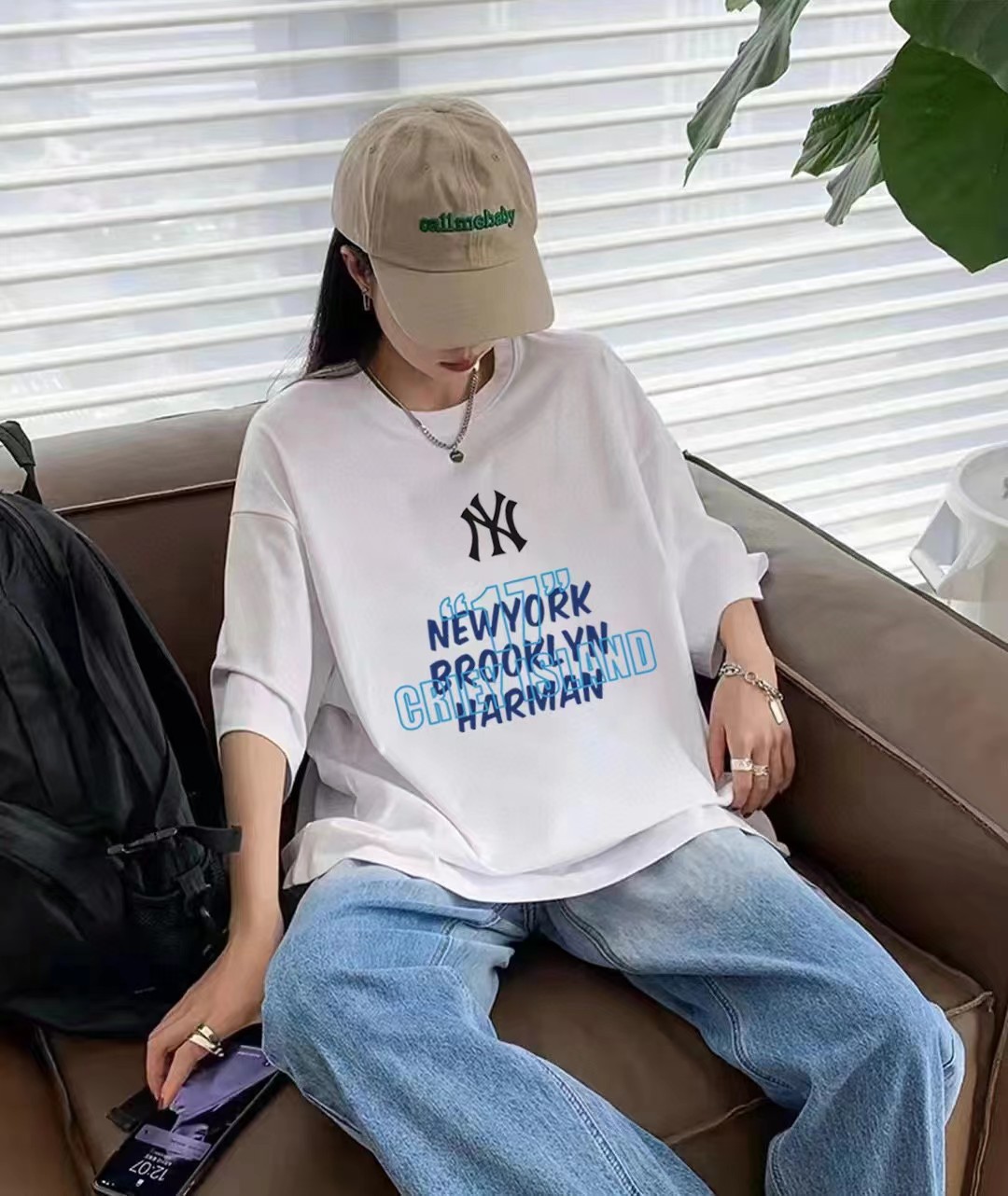 MLB/NY Yankees New Short-sleeved T-shirt Comfortable Breathable Casual Sports Loafed Version