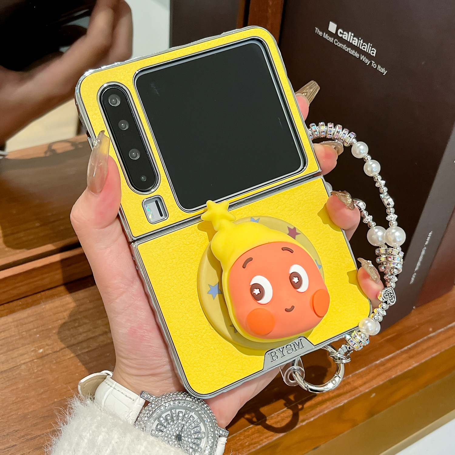 适用华为purax手机壳钻纹皮纹星星人磁吸支架pocket2折叠屏保护套