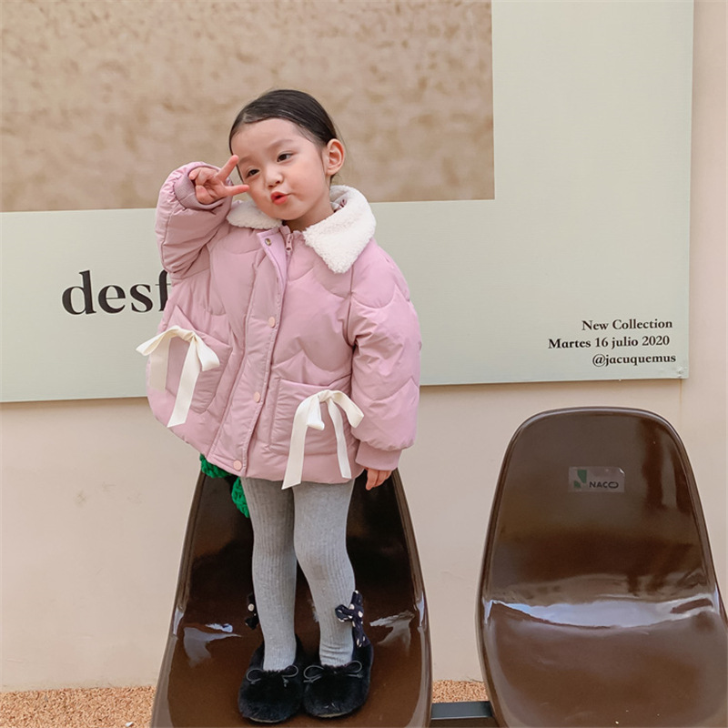 童装2021冬装新款女童甜美羽绒服女宝短款白鸭绒羽绒外套宝宝外套