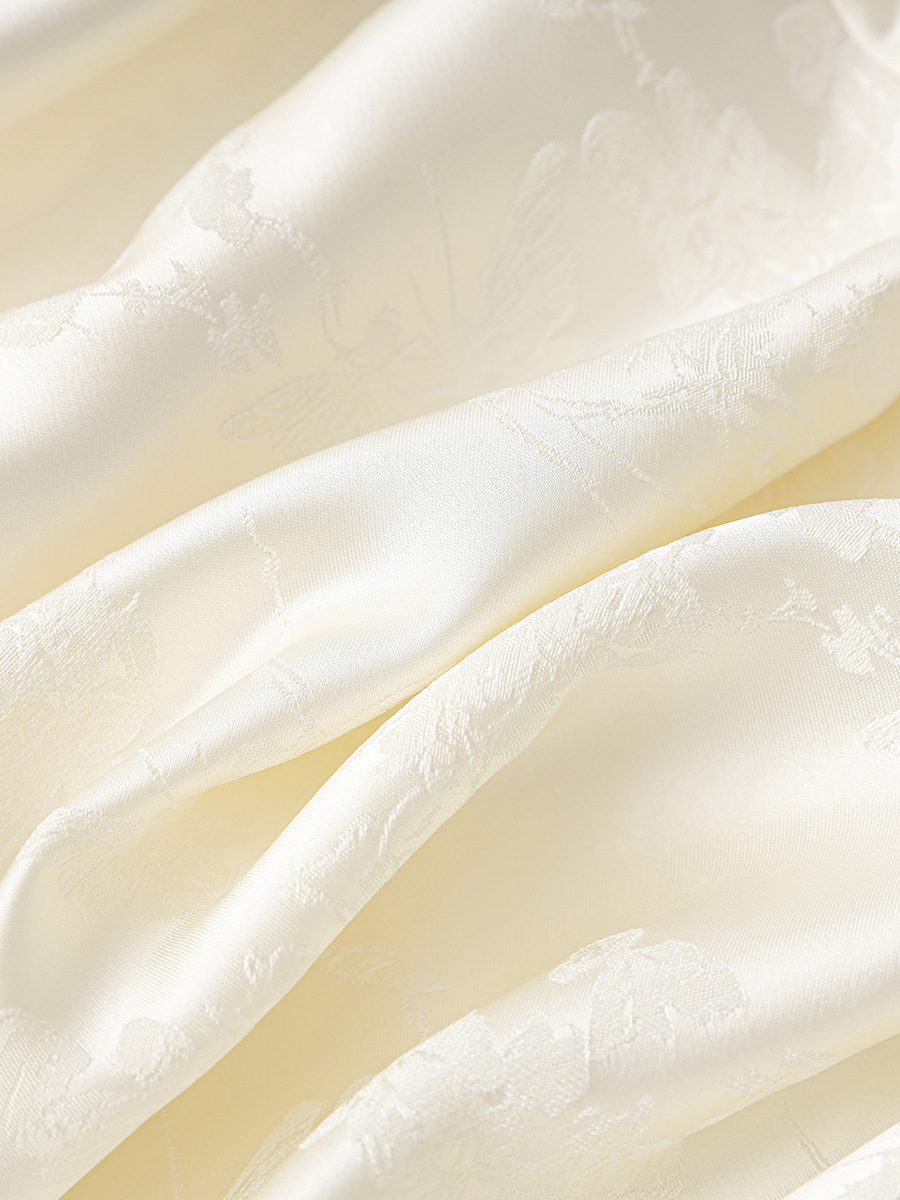 Đầm maxi nữ thắt eo phong cách sườn xám cổ điển, họa tiết phù điêu jacquard phương Đông — Màu xanh lá