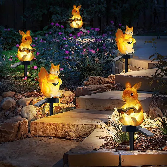 Solar Ground Lamp Rabbit Lamp Resin Artificial Animal Lamp Outdoor Landscape Lamp Courtyard Lamp Garden Lamp Lawn Lamp