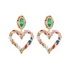 Fashionable metal glossy earrings heart shaped, Aliexpress, European style