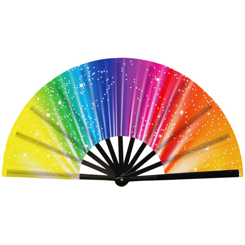 Abanico Plegable de Kung Fu de Plástico, Colorido, para Conciertos y Fiestas
