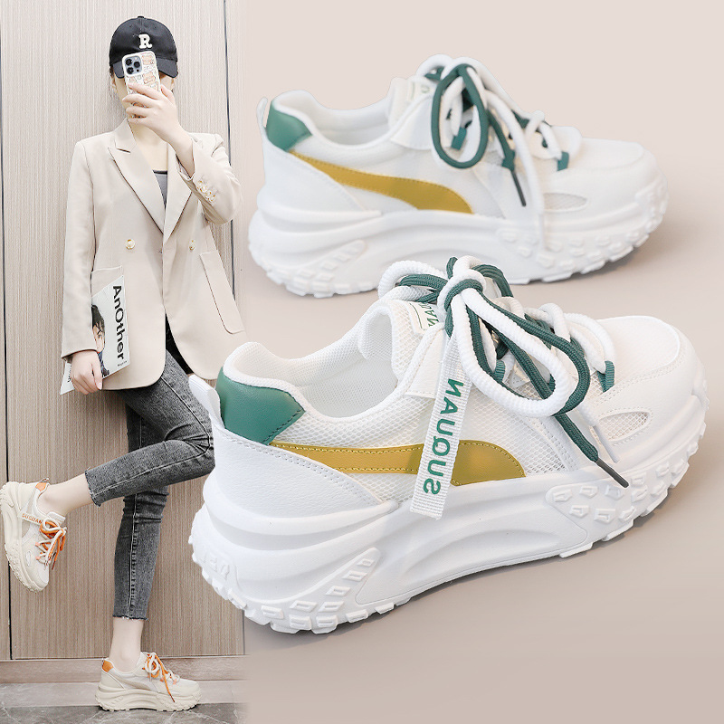 Fujin 5cm Denim Vera Pelle Piattaforma Zeppa Scarpe Chunky Sneaker Casual Comode Alte Strass Marca Primavera Bling Autunno Scarpe_voghion.com