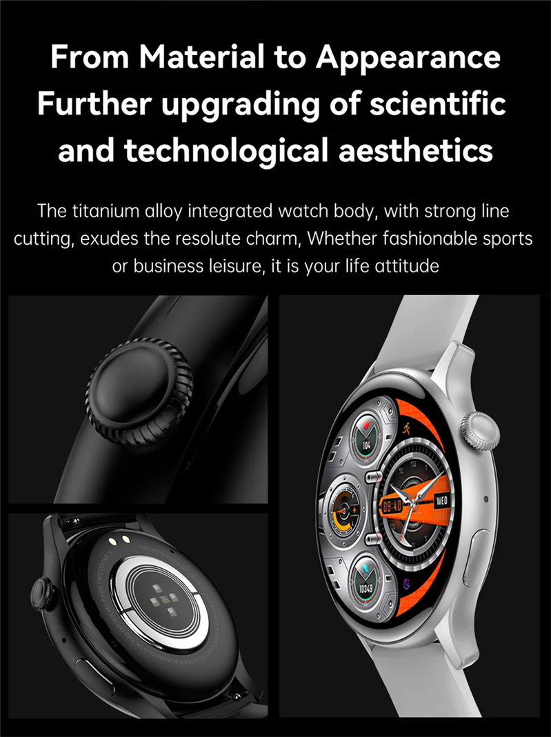 HK85 smartwatch 1.43Amoled high-definition screen, Bluetooth call payment, NFC blood oxygen and blood pressure monitoring_voghion.com