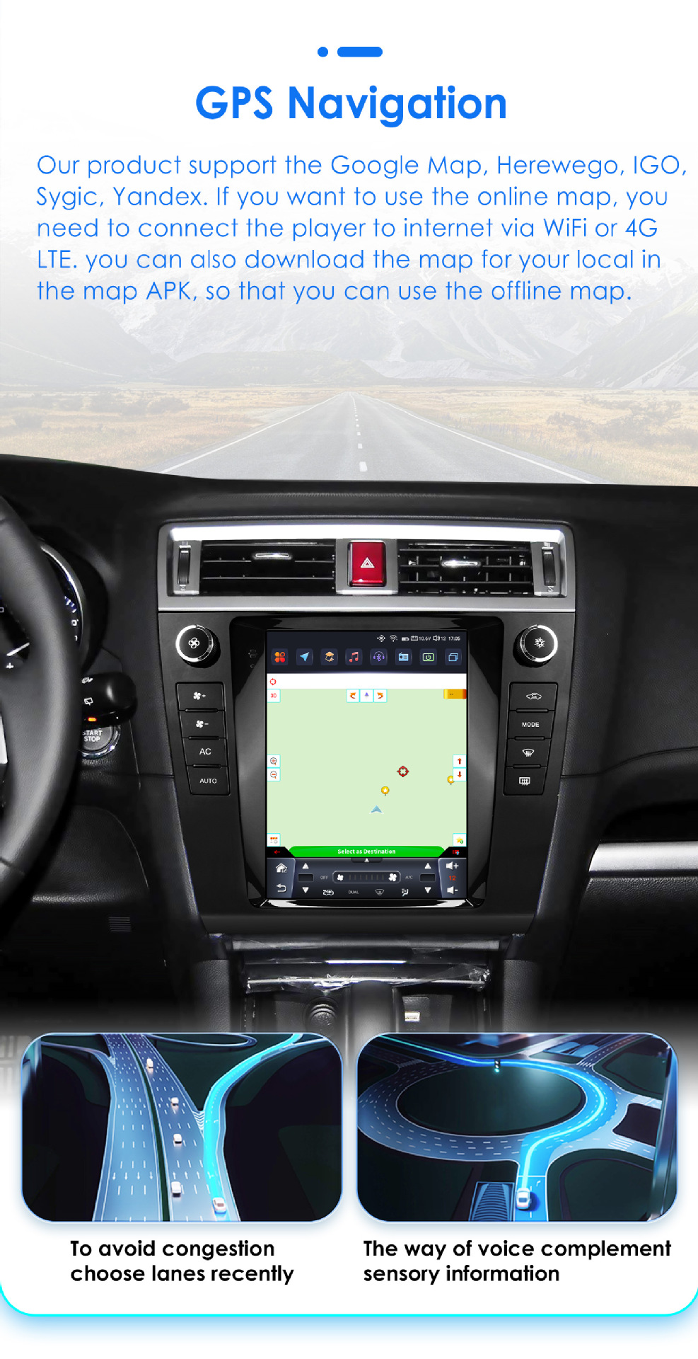 Suitable for 15-19 Subaru Outback 9.7inch Vertical Screen Android Car Mp5 Navigator with Wireless Carplay