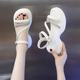 French Style Chanel Style Roman Sandals Women's Summer 2024 New Thick-soled Leather Rhinestone Strap Dress Beach Shoes