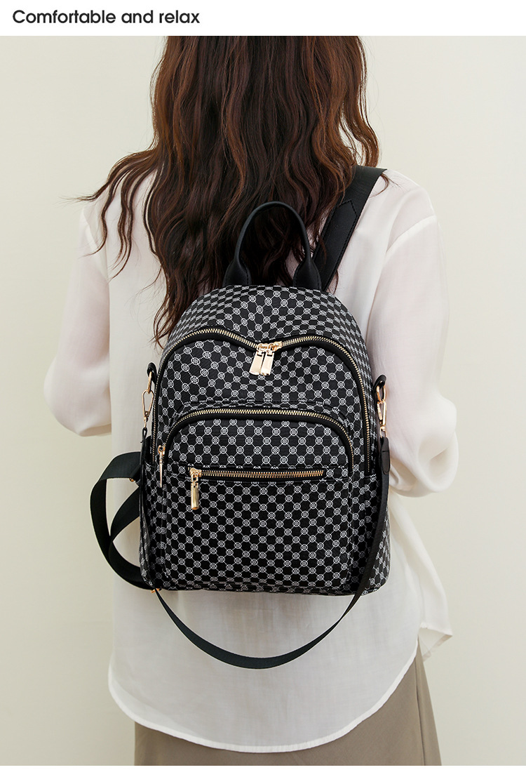 Waterproof Function Waterproof 16 Inch Argyle Casual Travel Women's Backpack