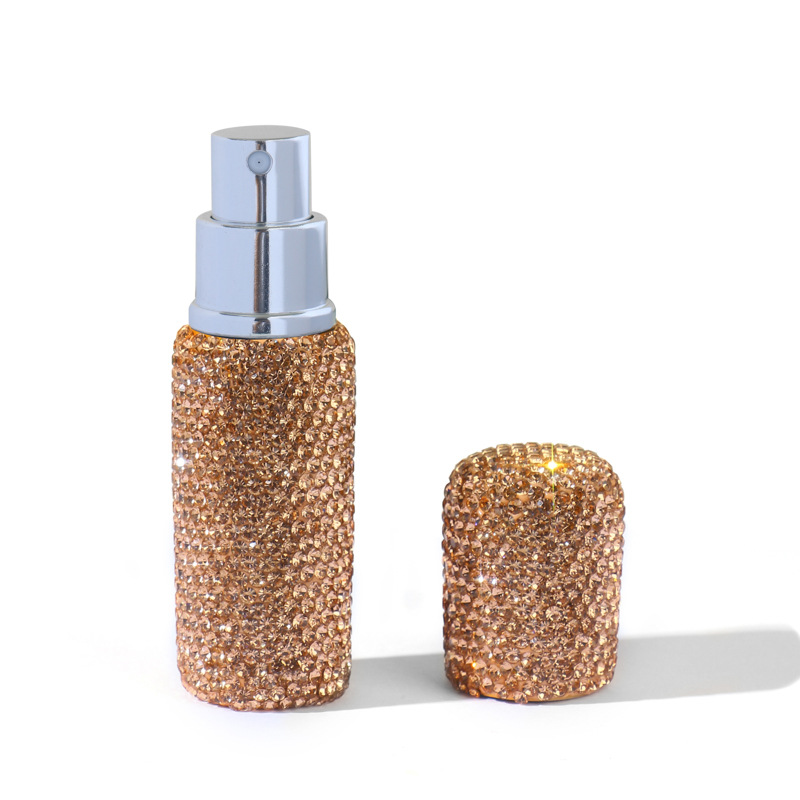 10ml perfume incrustado en diamante sub-botella palillos botella de llenado inferior portátil de viaje sub-contenedor botella de spray de maquillaje al por mayor