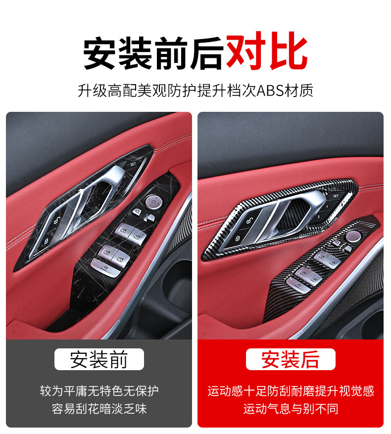 Suitable for Bmw 3 Series/I3/325Li/330Li Door Handle Decorative Frame Window Lift Button Panel Interior Modification