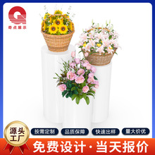 婚庆道具甜品台亚克力圆柱形圆桌 鲜花路引装饰台可拆装白色3件套
