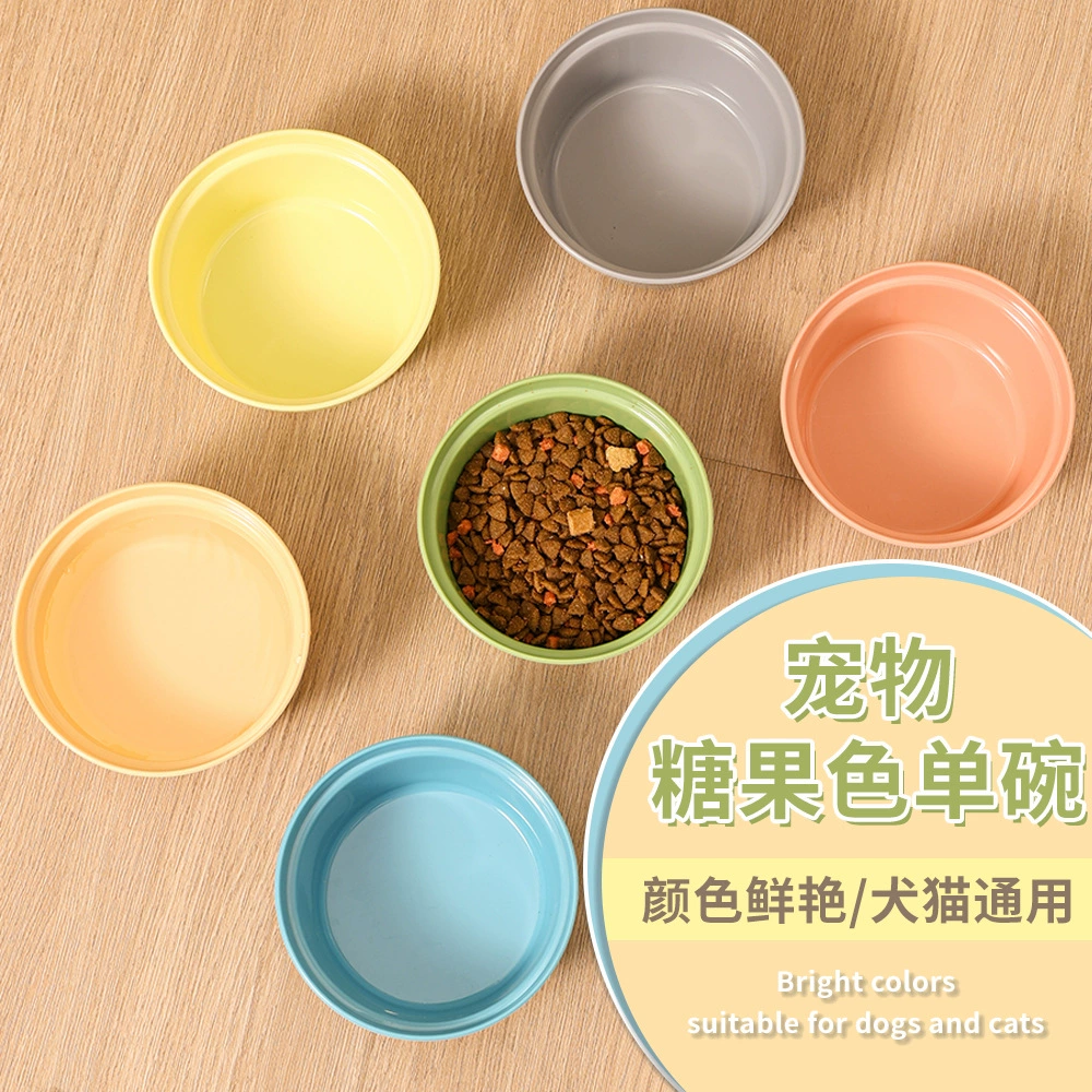 Круглая миска ярких цветов, пластиковая миска для собак, одна миска, миска для кошек и собак, пластиковая миска для домашних животных, миска для питьевого фонтанчика, миска для корма для собак