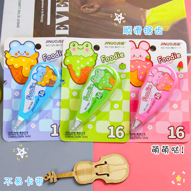 Mini cinta correctora grande y bonita, cinta correctora de dibujos animados, cinta correctora para estudiantes, líquido corrector, papelería de oficina y estudio