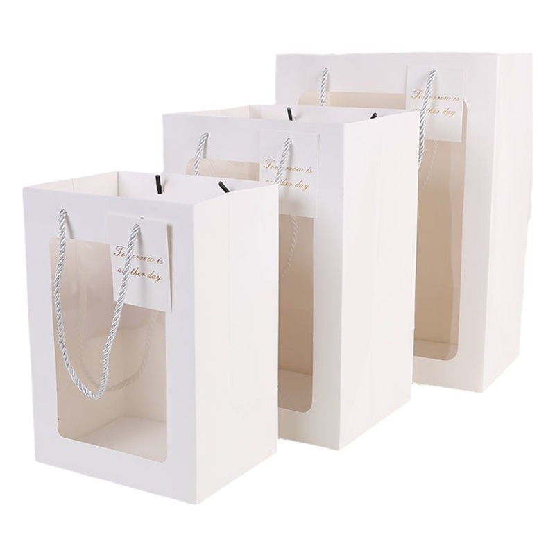 INS bolso de ventana transparente Día del maestro flor regalo bolso fiesta mano caja de regalo bolsa de regalo de embalaje