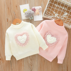Baby Girl Sweater 2023 Winter New Cute and Charming Children's Fleece Long Sleeve Knit Top for Girls
