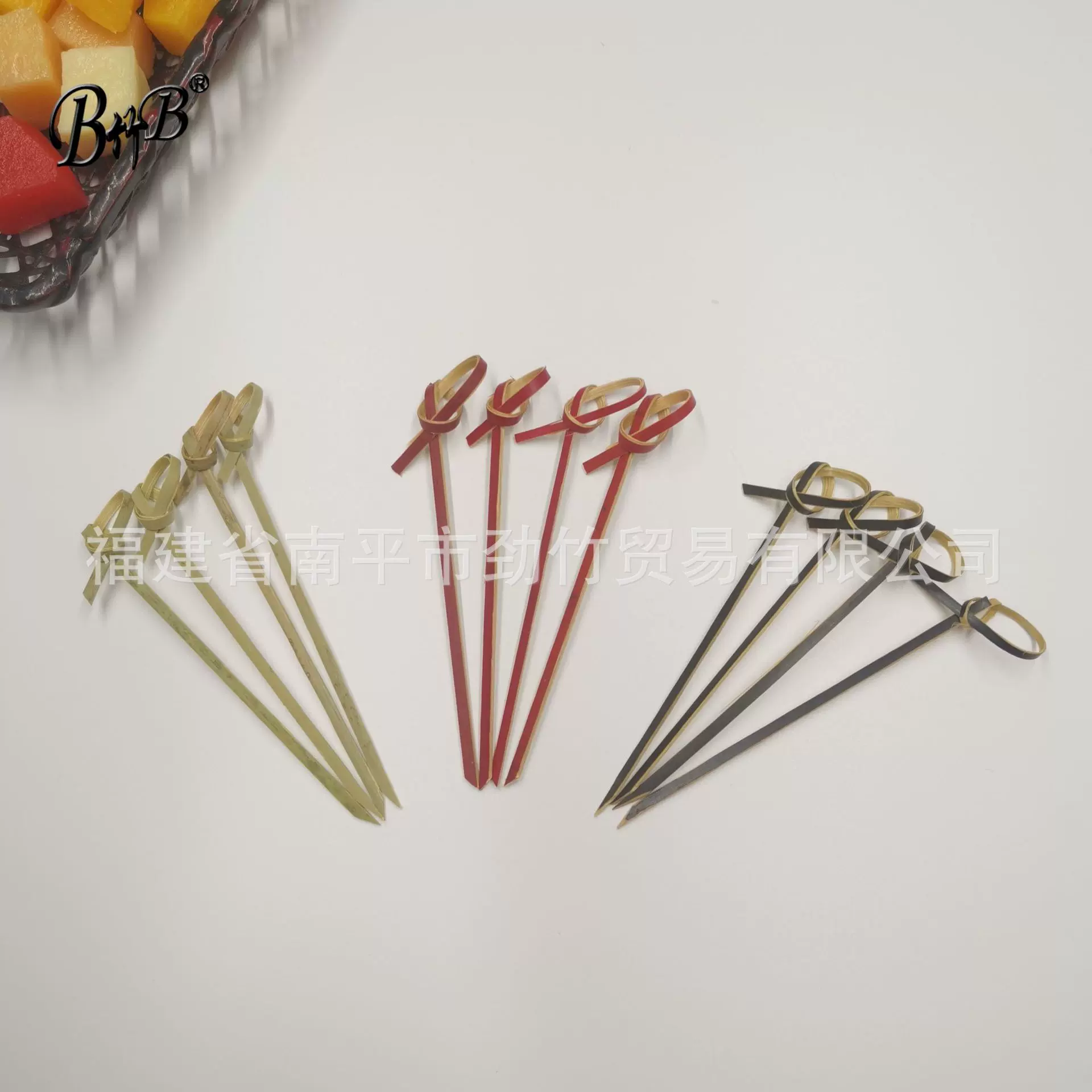 一次性竹签花结串水果签水果叉多种规格创意艺术可爱牙签批发
