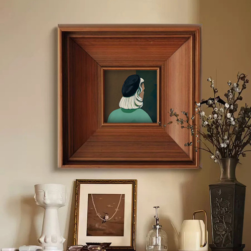 French-style niche art living room decoration painting Nordic retro medieval style entryway bedroom corridor portrait wall art