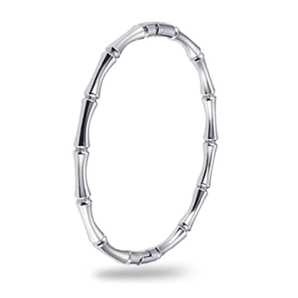 Bamboo silver bracelet with buckle