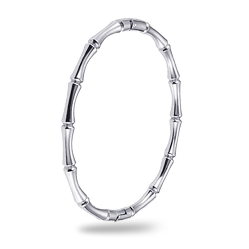 L'antica tradizione del braccialetto di bambù alto Bracciale semplice alla moda in acciaio al titanio Bracciale solido Non sbiadisce Bracciale Gioielli da donna_voghion.com