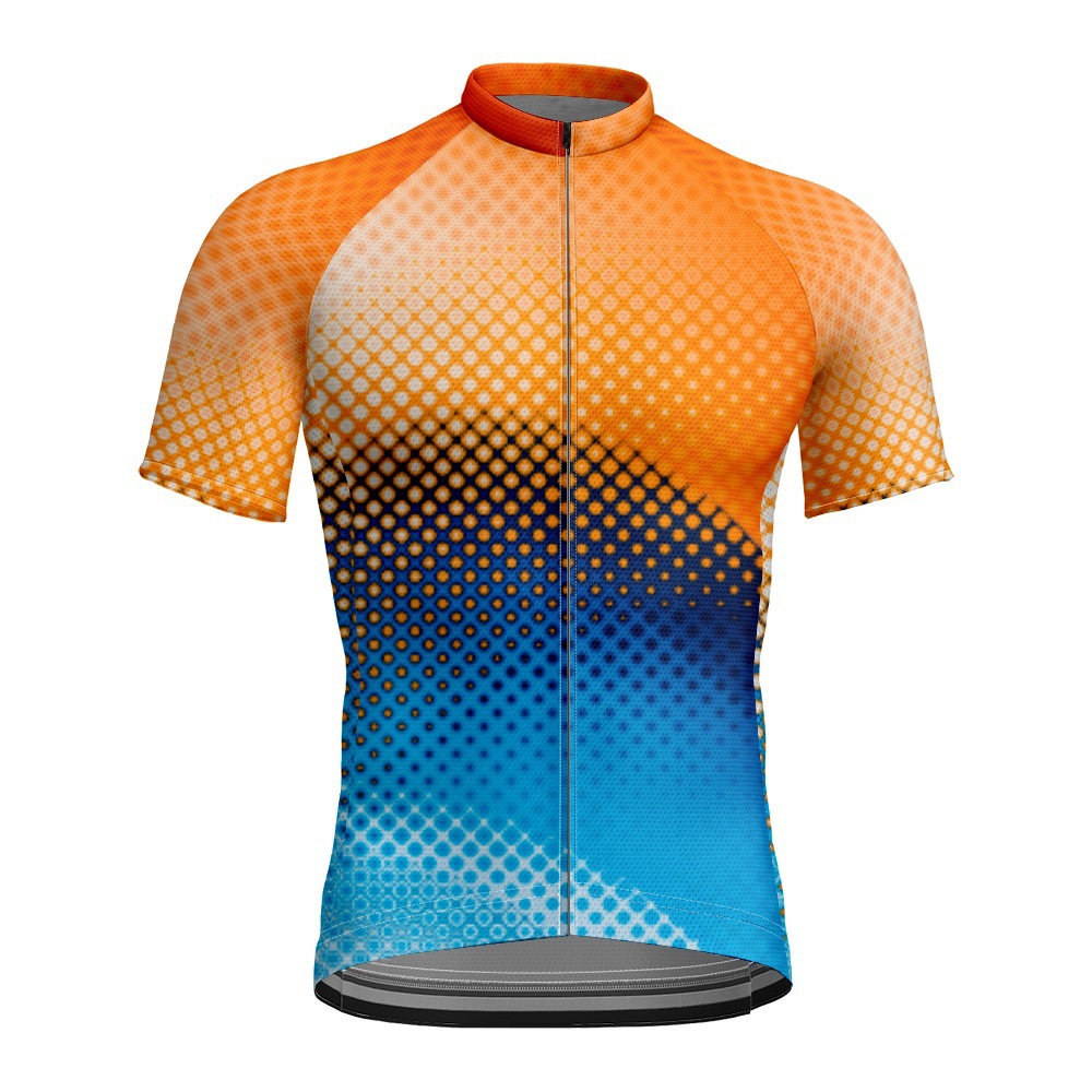 New Cross-Border Exclusive Cycling Jersey, Sweat-Wicking and Breathable, Men's Printed Short-Sleeved Road Cycling Jersey Wholesale