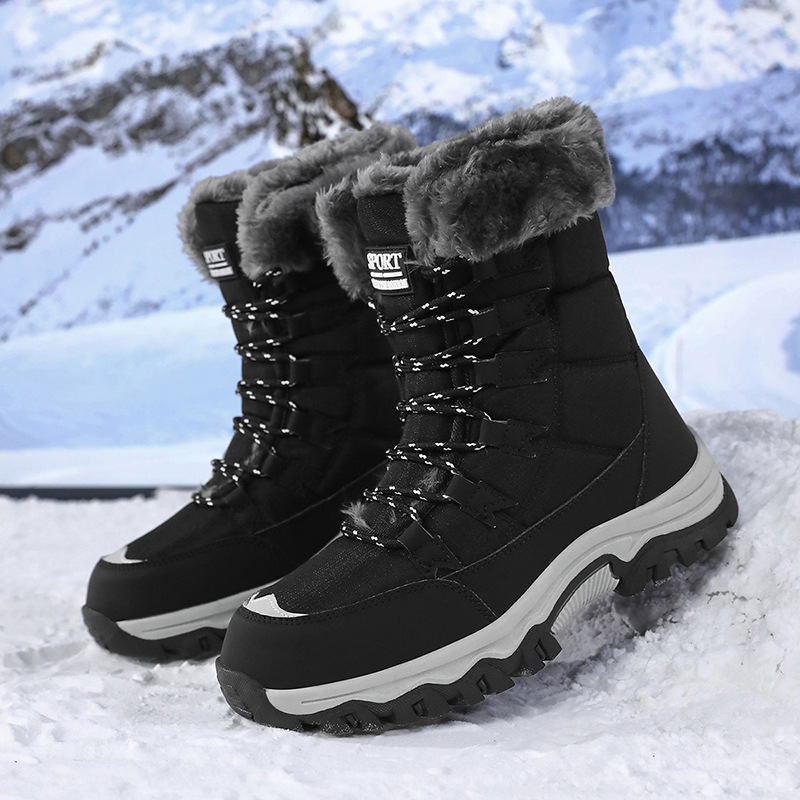 Botas de algodón de invierno para mujeres al aire libre más vello grueso calentamiento botas de nieve de comercio exterior zapatos de mujer de tamaño grande image 17