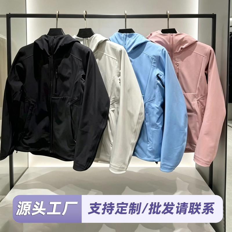 Bird's Nest Same Style Gm Mx Outdoor Hooded Fleece-Lined Softshell Jacket Windproof Waterproof Women's Warm Coat Bird's Nest Same Style Gm Mx Outdoor Hooded Fleece-Lined Softshell Jacket Windproof Waterproof Women's Warm Coat