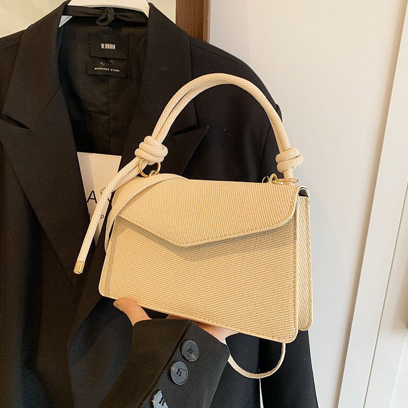 Bolsos de textura superior para mujeres 2024 verano nuevo estilo de moda bolso de mano de color de contraste bolso cuadrado para mujeres bolso de hombro universal