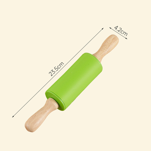 Children's Non-stick Silicone Rolling Pin for Dumpling Skins, Home Use with Handle, Baking Roller
