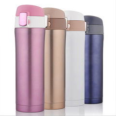 Wholesale Lock Spring Bouncing Cup Men and Women Water Cup Portable Car Cup Double Layer Stainless Steel Insulated Cup Gift Cup Engraving