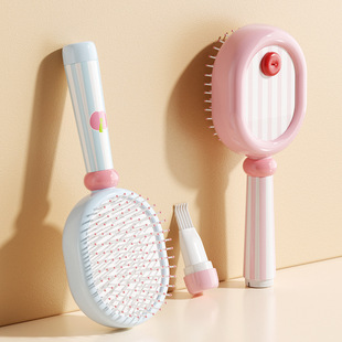 Cute Creamy Air Cushion Comb Fluffy High Cranial Top Massage Scalp Comb High Beauty Value Household Curly Hair Comb Straight Hair Comb